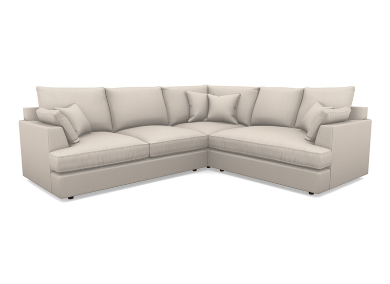 1 Slingsby Large Fitted Cover Corner Sofa LHF in Two Tone Plain Biscuit